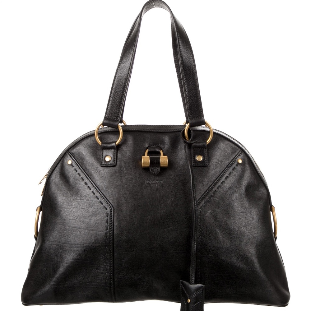 Saint Laurent gold leather muse bag